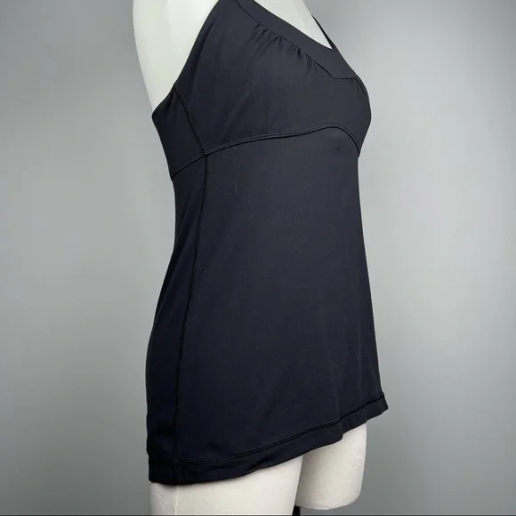 EUC - Lululemon Black Tank w/ Built-in Bra & Back Detail, Size 8 - Picture 5 of 13